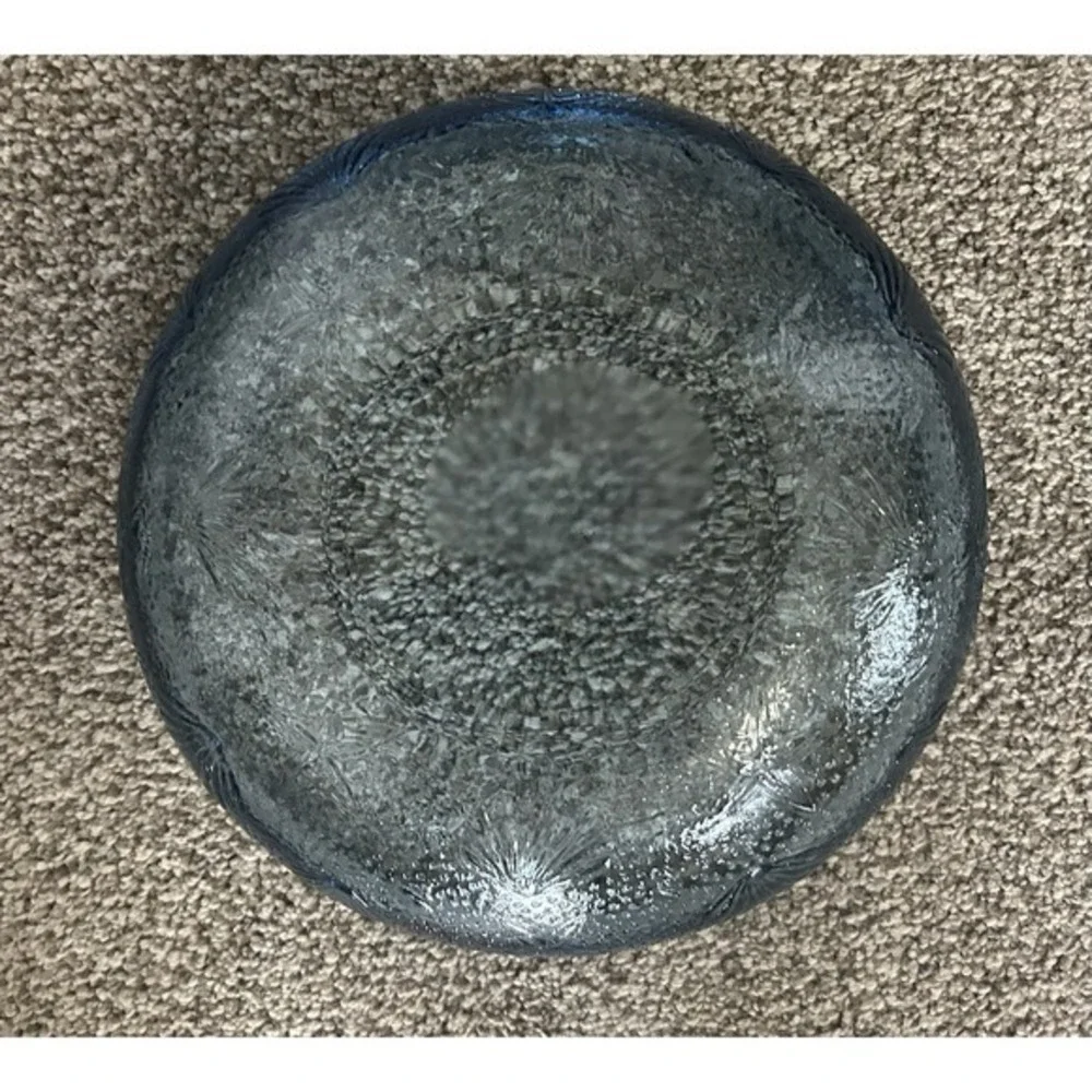 Large Blue Glass Decorative Bowl Shell & Starfish Design Sea Decor Shell‎ Dish